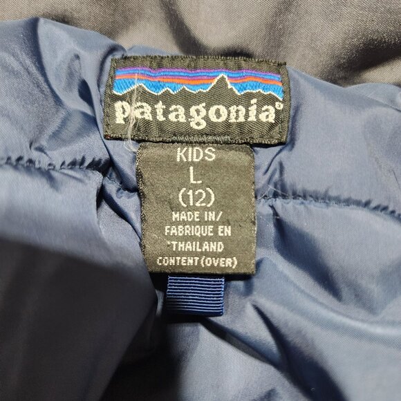Patagonia Kids L (12) Navy Coat Zip Closure & Pockets‎ Snap Buttons Vintage READ - Picture 4 of 12